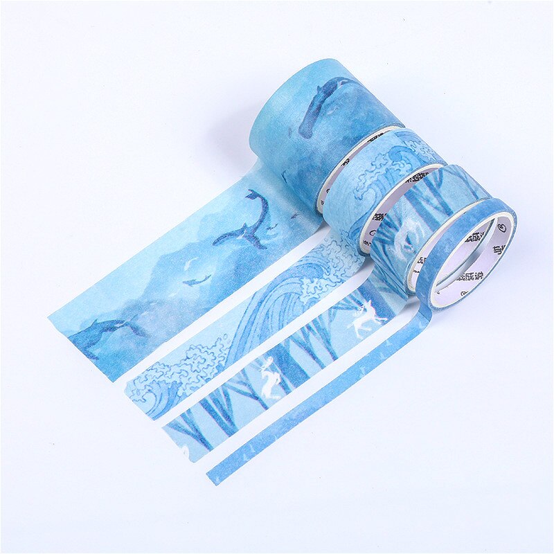 4pcs/set Japanese Decoration Kawaii Masking Fresh Paper Diy Washi Tape Stickers Scrapbooking Cute Stationary School Supplies: M
