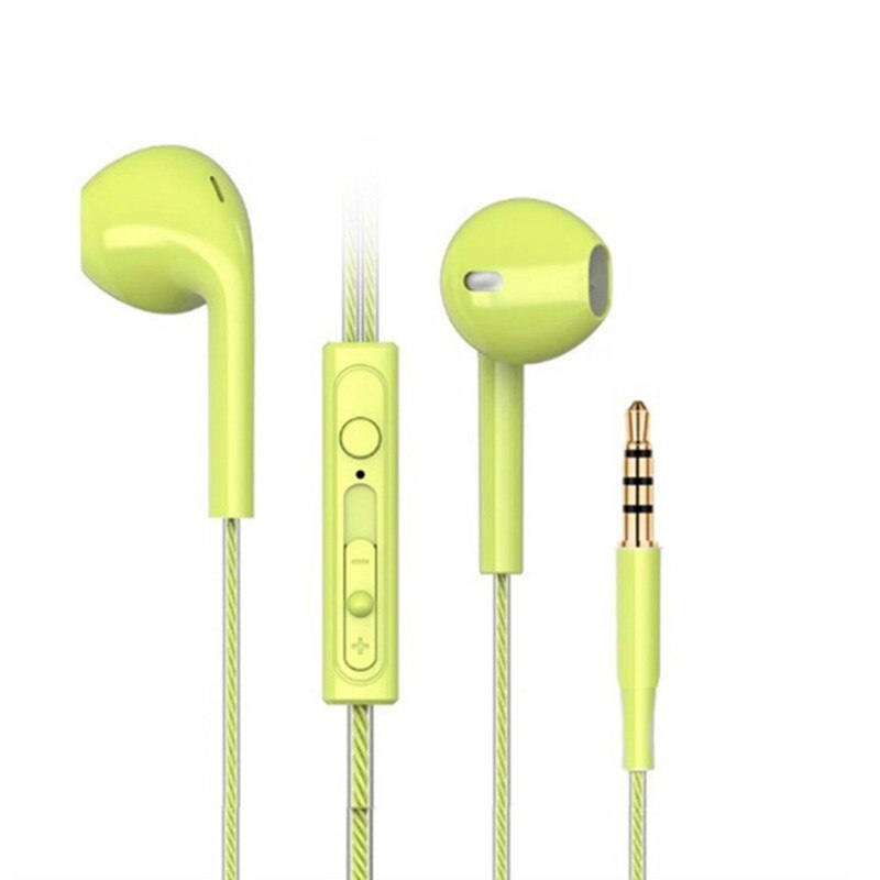 in-Ohr Kopfhörer Universal- Android IOS Stereo Headset mit mikrofon Schwere Bass 3,5mm Verdrahtete Kopfhörer Subwoofer Schmerzlos Hörer: Grün