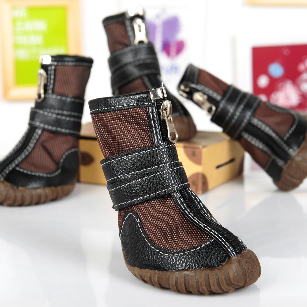 Zapatos de deporte de cuero PU perro grande imponente botas antideslizantes pitbull golden retriever impermeables de invierno para perros cachorros Martin: 2