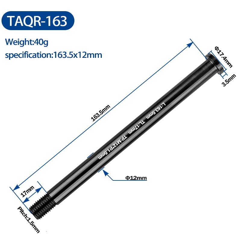 Racefiets As Steekas Spiesjes M12 * P1.5 Fiets Steekas Quick Release Hendel Diameter 12Mm: TAQR-163