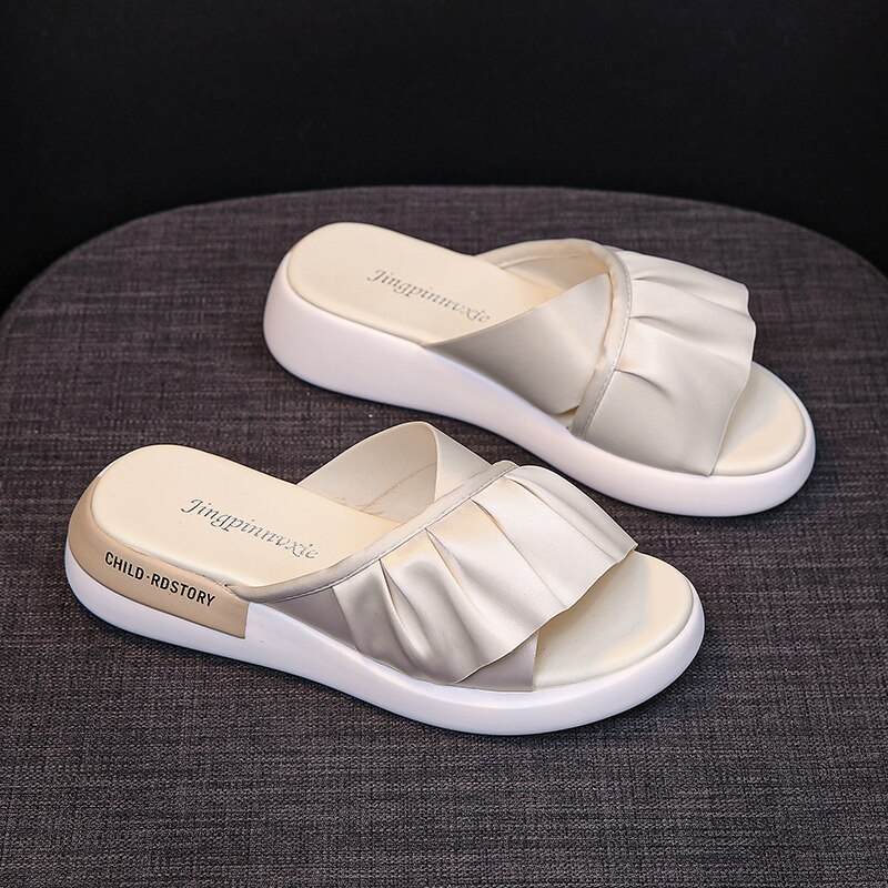 Dikke Zool Vrouwen Zomer Sandalen Hoogte Verhoogde Straat Lopen Slipper Vrouwen Flip Flop Platte Strand Sandalis Grote 40
