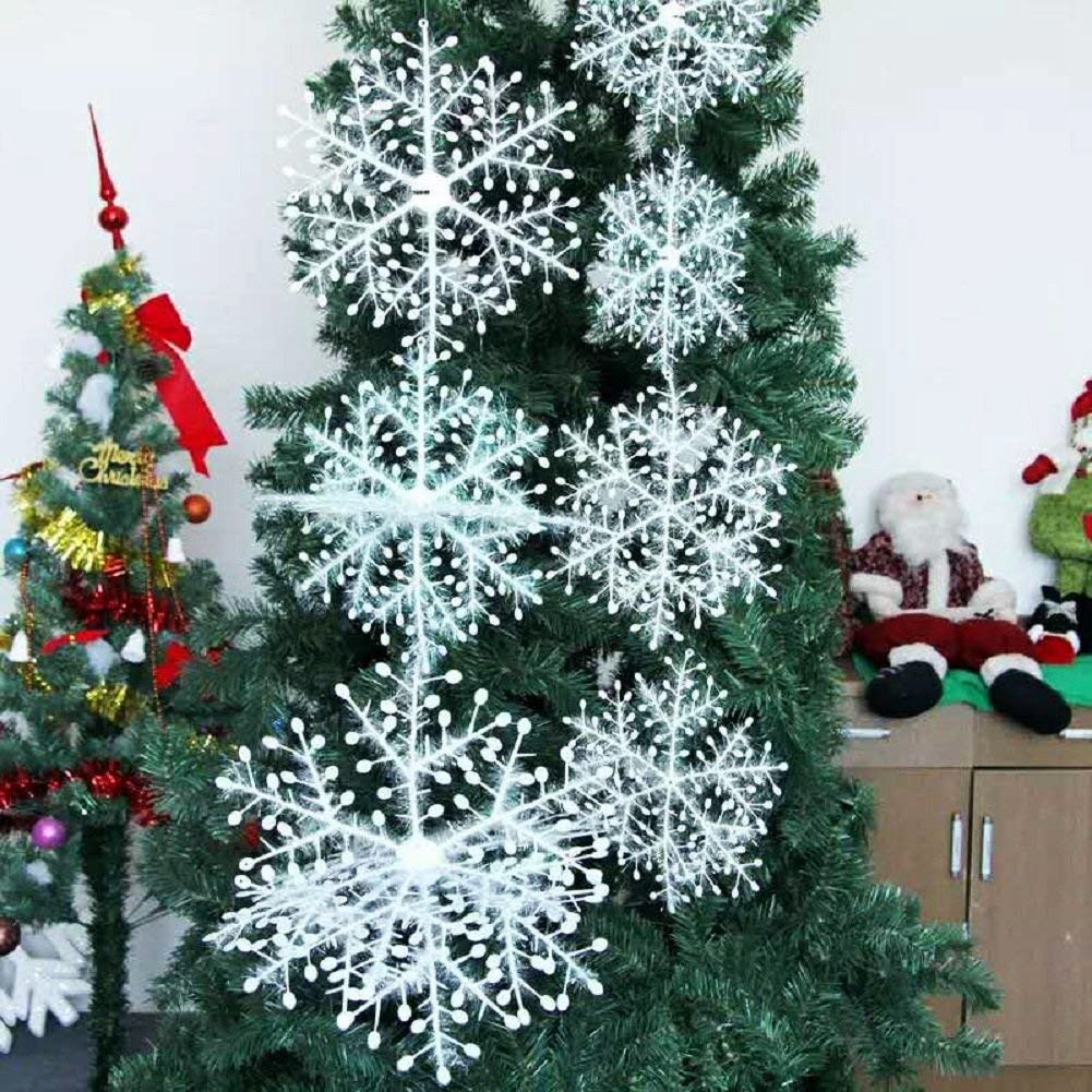 Abfy-Witte Sneeuwvlokken Kerstversiering Levert Opknoping Ornamenten Voor Christmas Party En Woondecoratie (11 Cm, 12