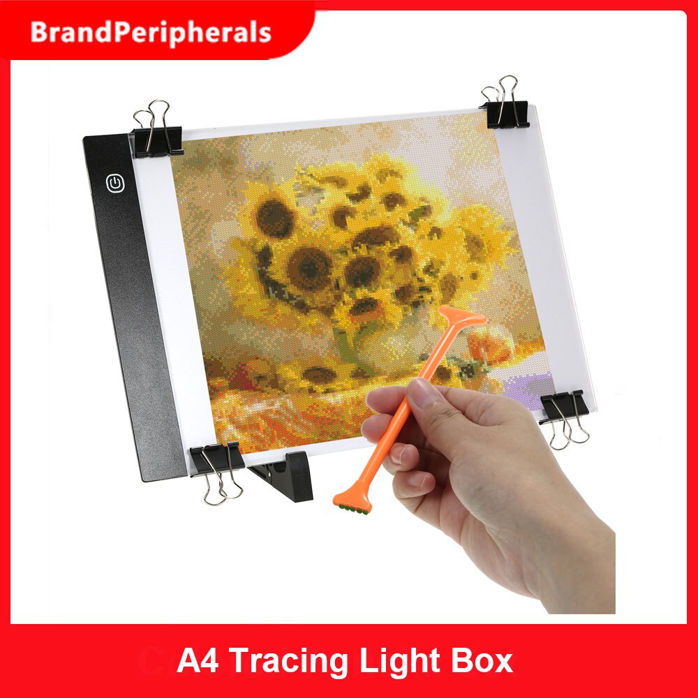 133 Pieces DIY Diamonds Painting Tools and Accessories Kits with A4 Tracing Light Box Multi-Size Diamond Pen Tray Kits