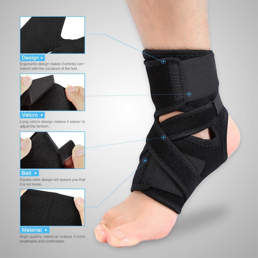 Adjustable 2 Pack Ankle Brace Ankle Sleeve Breathable Adjustable Compression Foot Ankle Support Brace Stabilizer Easy