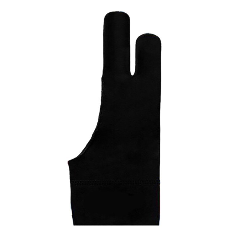 Zwart 2 Vinger Anti-Fouling, zowel Voor Rechts En Links Hand Kunstenaar Tekening Handschoen Voor Elke Graphics Drawing Tablet Zwart Sml