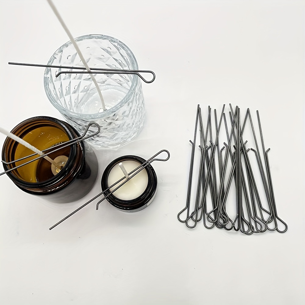 Soportes para mecha de vela de 4,3 pulgadas, fijador de mecha con Clip, soportes de acero inoxidable para fabricación de velas, herramientas de dispositivo de centrado de mecha de Metal, 5/10 Uds.