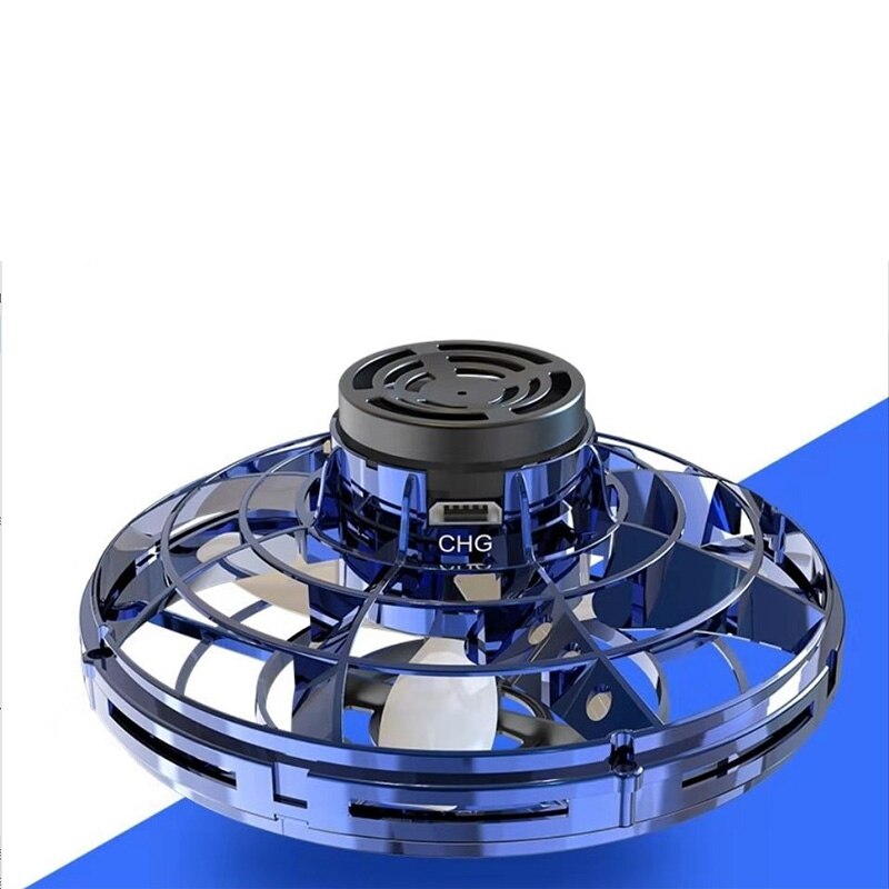 Ufo Vliegende Fidget Spinner Handbediende Mini Drone Inductie Vliegtuigen Speelgoed Voor Kinderen Quadrocopter Dron Juguetes: Blue