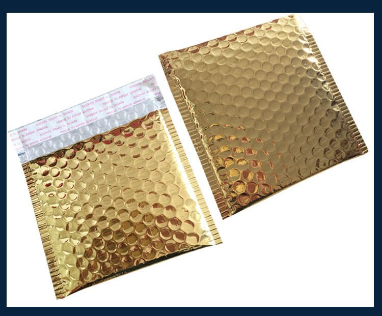 Sobres cuadrados de papel de aluminio, 50 Uds., embalaje acolchado, envíos, correo de burbujas para lápiz labial cosmético, bolsa de mensajería de poliéster