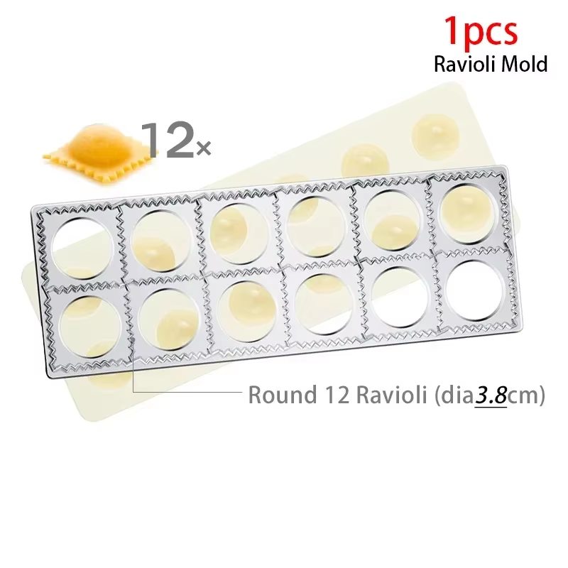 Mattarello per ravioli in legno Stendino per pasta pieghevole Stampo per ravioli Timbri per pasta Ruota a rulli Affettatrice per Pizza per strumenti per la produzione di pasta: trasparente