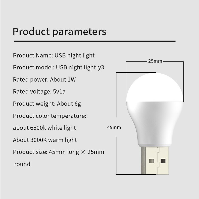 Usb Plug Nachtlampje Usb Kleine Boek Lampen Led Leeslamp Oogbescherming Kleine Ronde Portabl Mini Stroomuitval Nood lamp