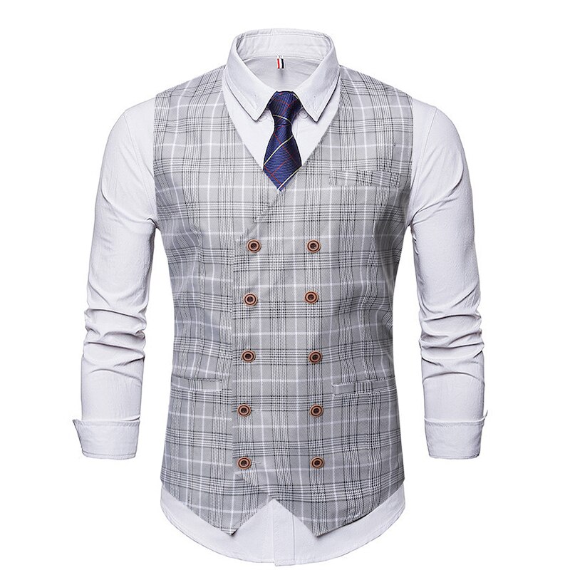 Suit Vest Men's Double-breasted Waistcoat Business Gentleman Single Item Party Dress