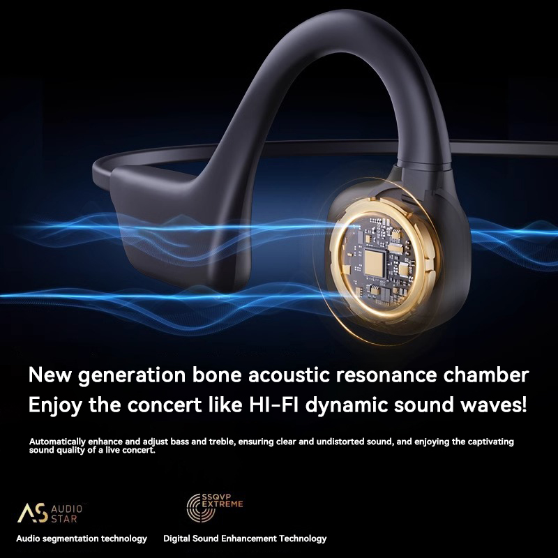 Xiaomi Bone Conduction Headset Bluetooth 5.4 Not In Ear Swimming Running IPX8 Waterproof Long Life Hang Ear Sports Headphones