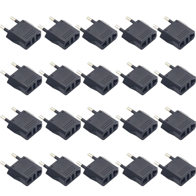 1-50 stk. eu-pluggadapter cn au jp usa til eu-pluggadapter reiseadapter elektrisk kr europluggkonverter strømuttak ac-uttak: Brun / Annen