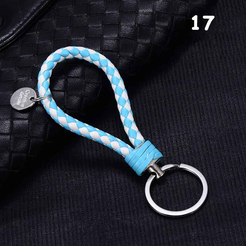 Fatti a mano Intrecciato PU Portachiavi In Pelle Catena Chiave Portachiavi In Metallo Portachiavi Auto Portachiavi Anello chiave Dell'automobile Chiave Pendente Del Sacchetto Accessori Anello: 17