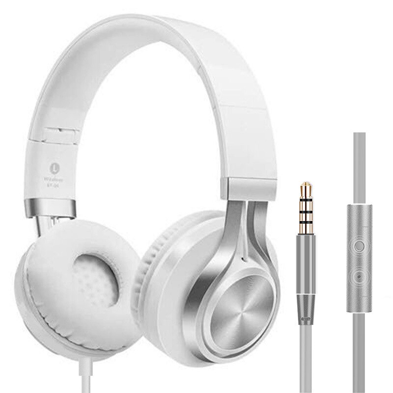 Unitop gaming headset estéreo com fio fones de ouvido graves 3.5mm com microfone para o telefone móvel computador portátil alta fidelidade: White