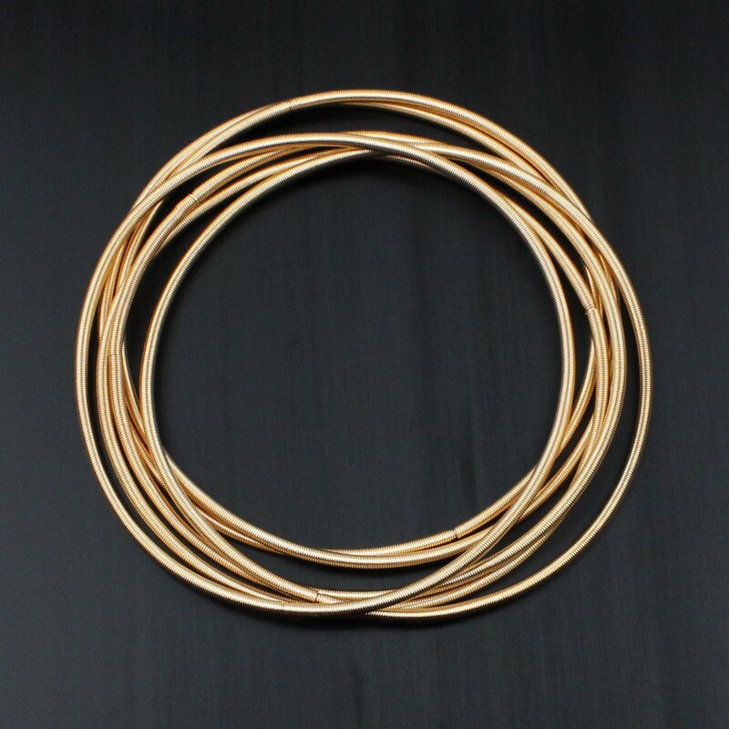 6 Piece/Set Memory Spring Wire bracelet Women's Men's Bangle Statement Big Circle Jewelry Charm Steel Wrap Bracelet