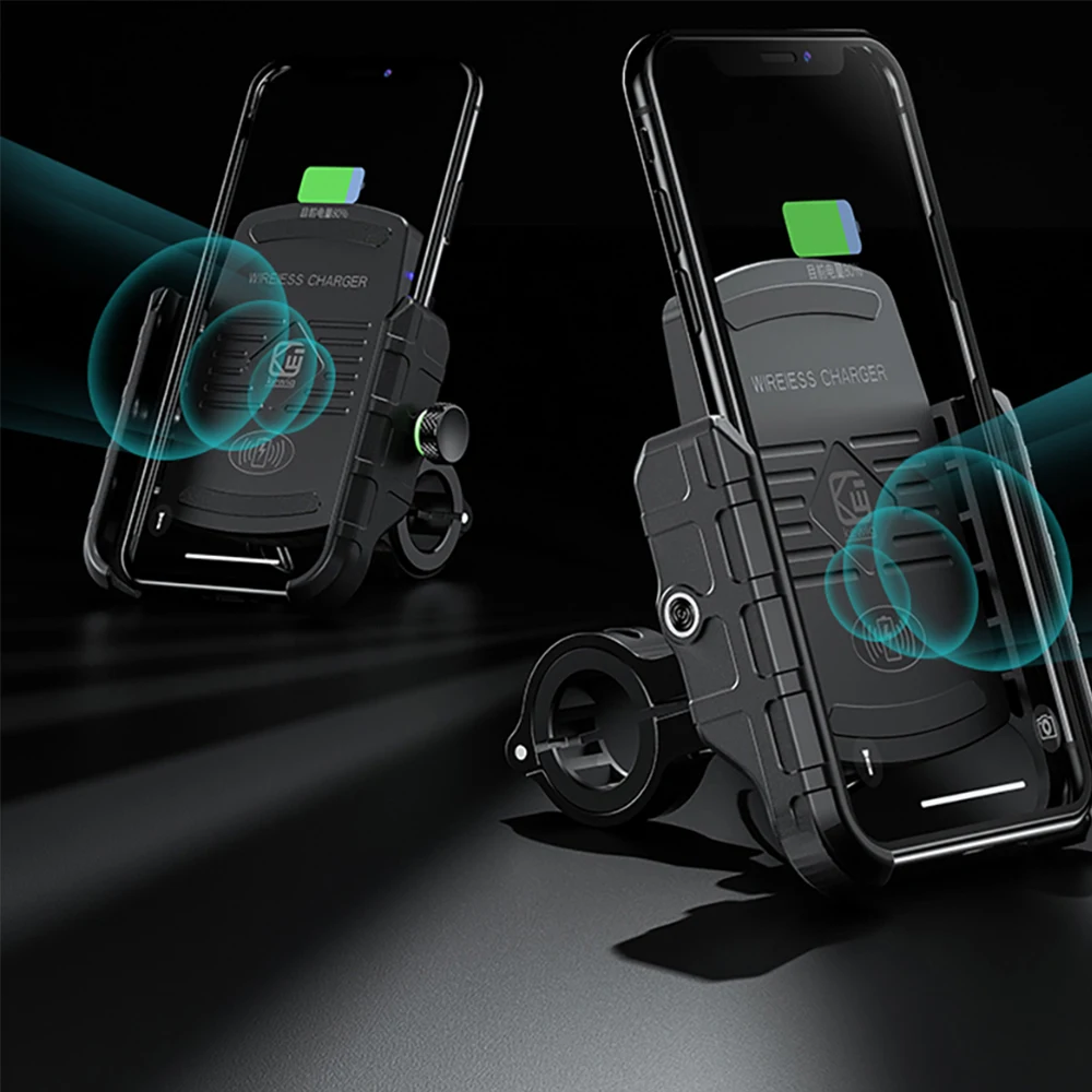Motorrad-handyhalterung mit schnell-usb-ladegerät, kabelloser schnellladefunktion, motorrad-spiegelhalterung, lenkerhalterung