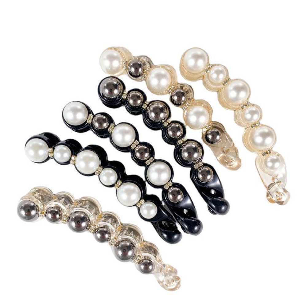 1Pc Parels Haarspelden Haar Clips Sieraden Banaan Clips Hoofddeksels Vrouwen Haarspelden Meisje Paardenstaart Haarspeldjes Haarspelden Accessoires
