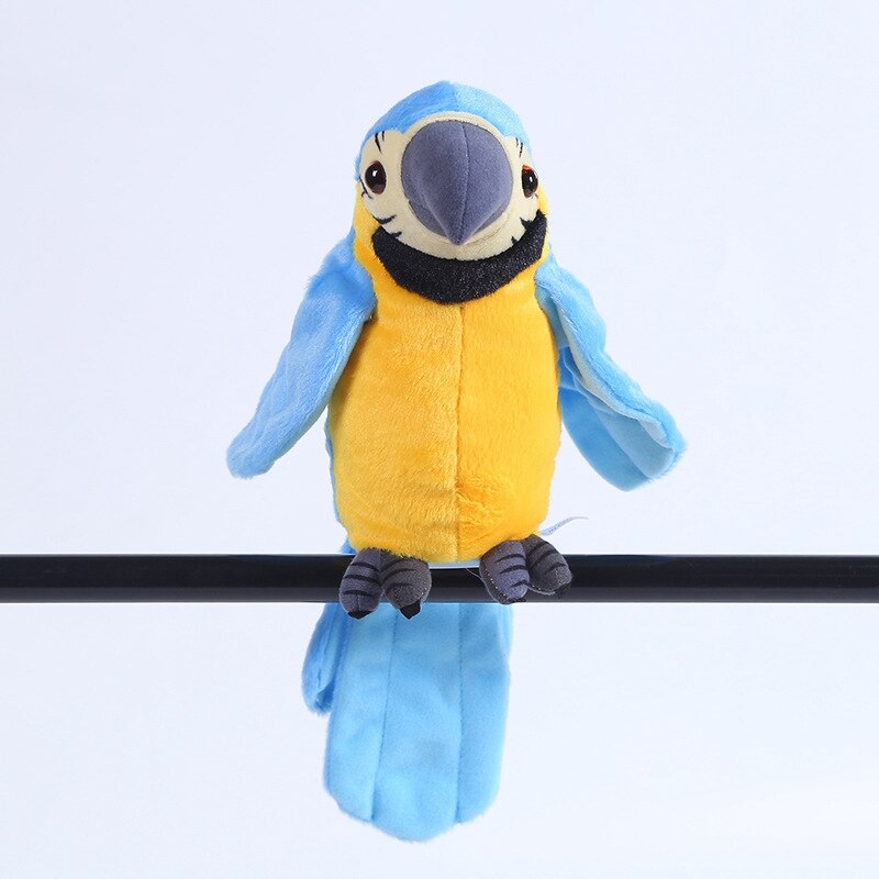 parlando pappagallo Peluche Elettronico di Uccelli Da Compagnia per I Bambini Prima Educazione Giocattolo: blu