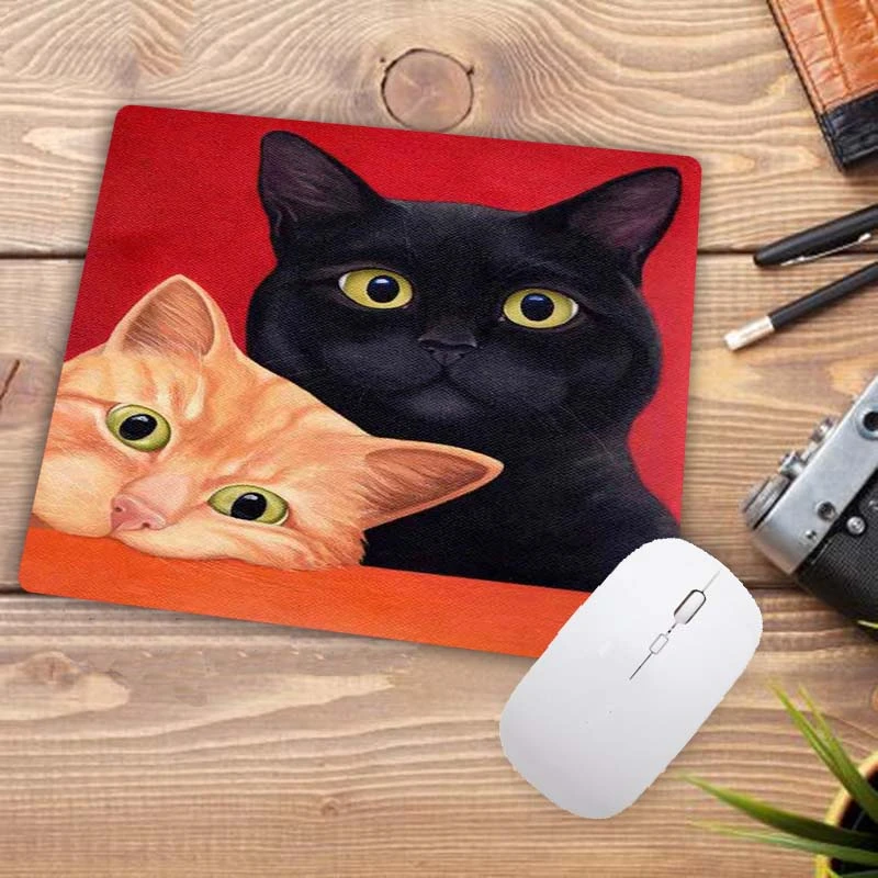Wielka promocja 22X18CM Cartoon Cute Cat Head Cool Designs HD Table Mouse Pad Laptop Computer Gaming Keyboard Mousepad Animal Mat: XXL / WHITE