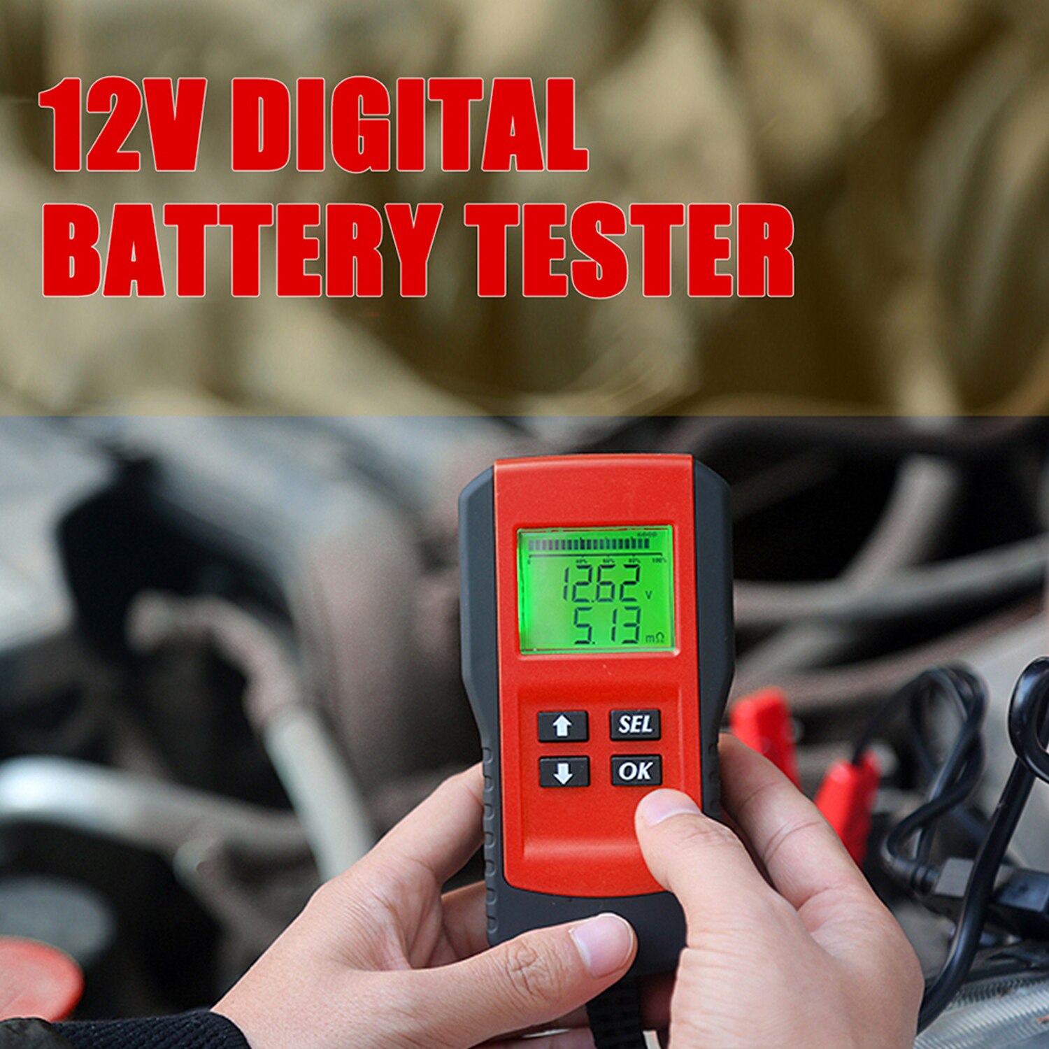 Battery Tester Car Battery Load Tester 12V 100-9999CCA Digital Battery Analyzer for Cars and