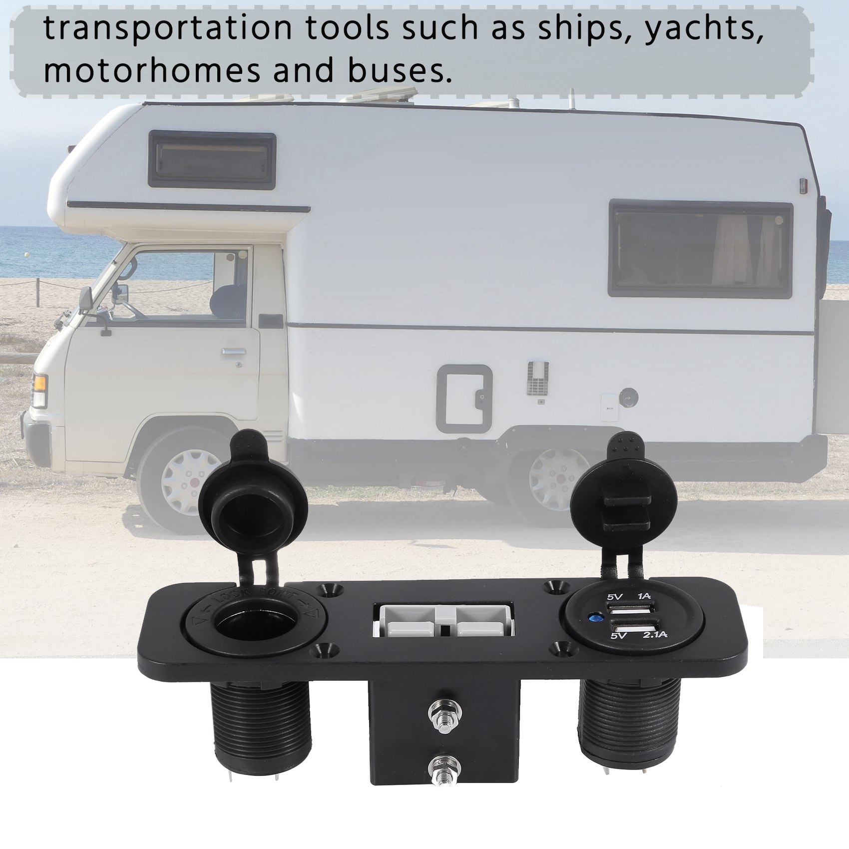 Flush mount anderson plug socket double usb charger socket panel for caravan camper boat truck