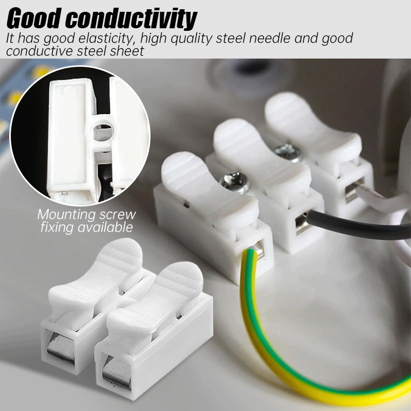 1P 2P Waterproof Electrical Connector Spring Clamp Terminal Quick Connect Wire Connector for Home Push Button Wiring Terminals