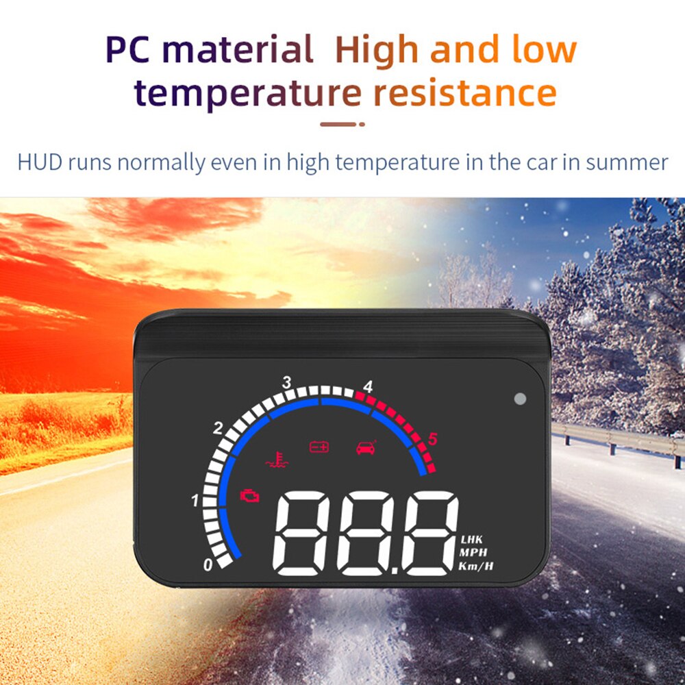 Projecteur de pare-brise avec affichage tête haute HUD pour voiture, horloge numérique de vitesse, avertissement de survitesse, mesure du kilométrage pour véhicules