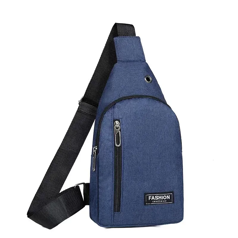 Borsttas heren Eenvoudige nylon mode Waterdichte schoudertas Crossbody Tas Casual sport Heren Outdoor Trend Bag: Blauw