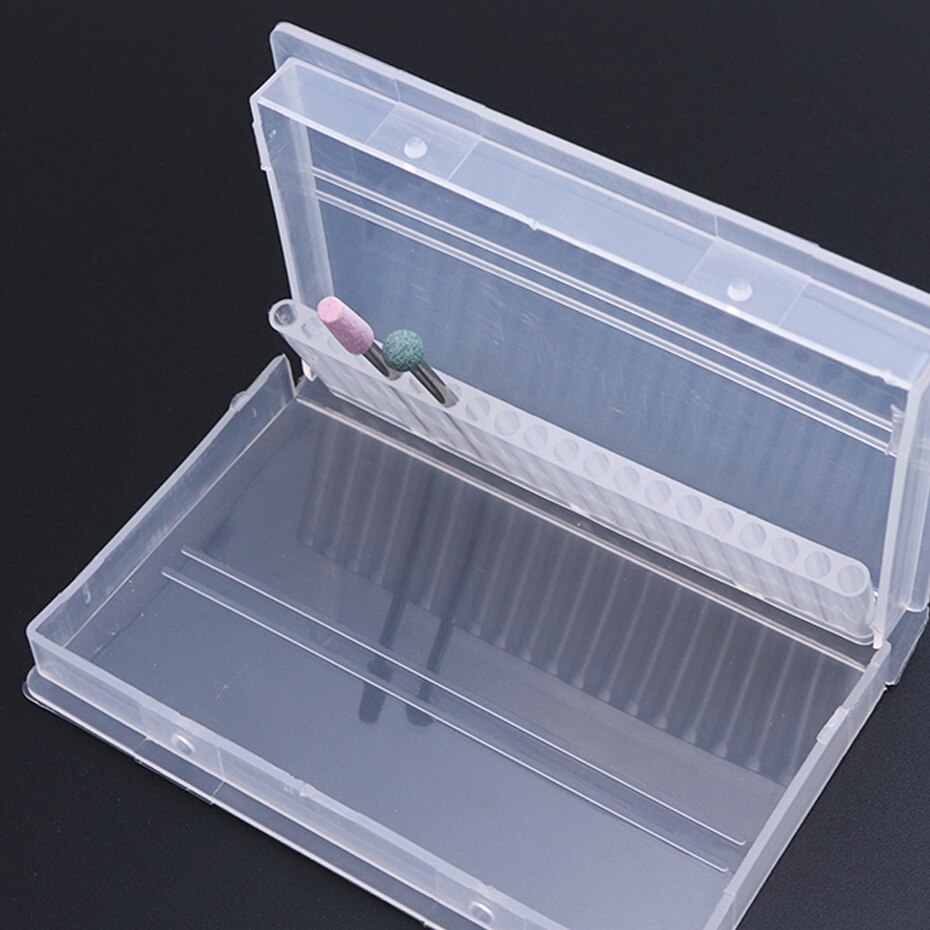 STZ 20 Slot Acryl Nagel Bohrer Lagerung Kasten Leere fallen Stand Anzeige Container Fräsen Cutter Halfter Manikübetreffend Zubehör A35
