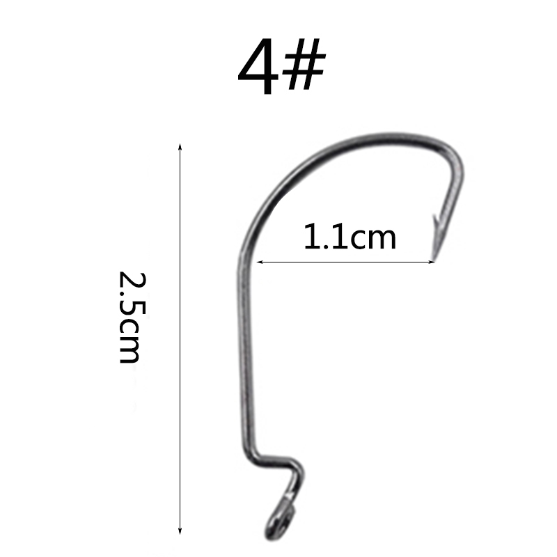 10 sztuk/partia połowów miękkie Robak haki wysoki węgiel stal szeroki Super Zamek haczyki rybackie przynęty Softjerk haki 6 #-4/0 # wędkarskiego: 4
