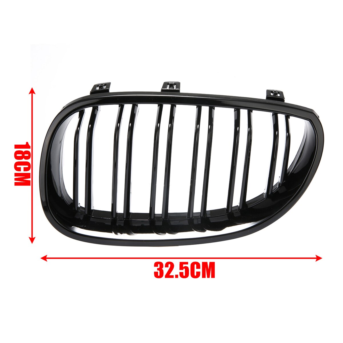 Mayitr 1 paar glanzend zwarte dubbele lamellen voorste nierengrille auto vervangend exterieur onderdeel voor bmw  e60 e61 m5 5 serie 2003