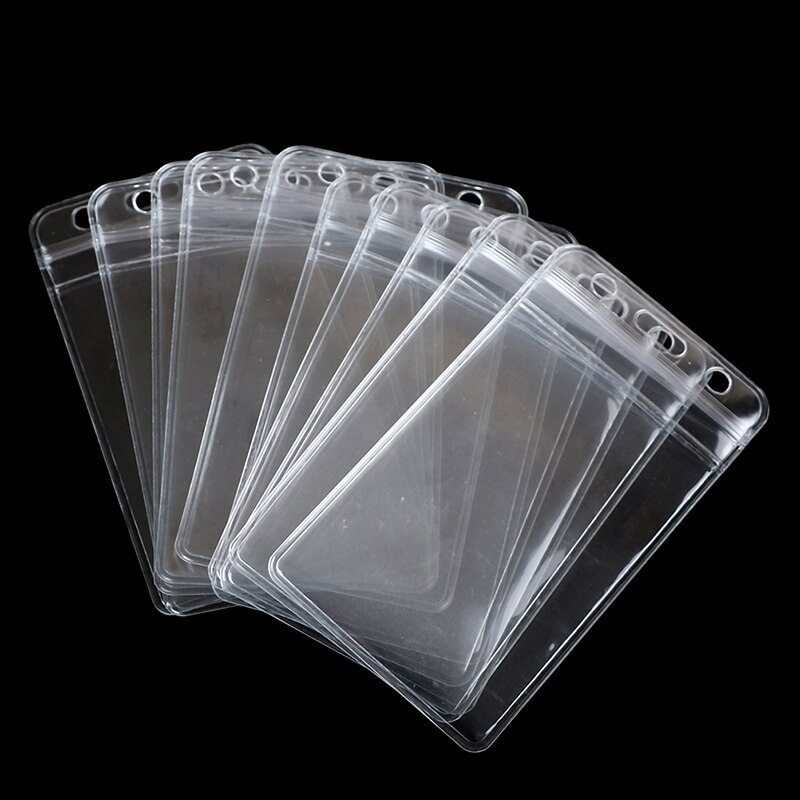 10 Stks/partij Verticale Transparant Vinyl Plastic Wist Id Card Bag Case Badge Houder Accessoires