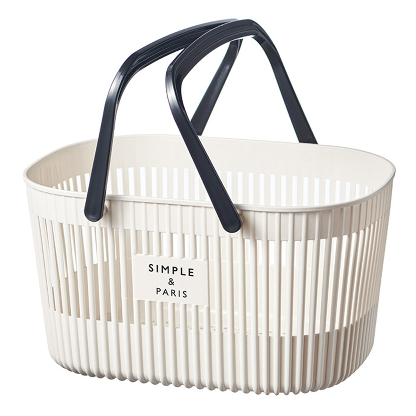 Panier organisateur en plastique avec poignées, bac de toilette de Drainage, panier de rangement empilable pour ranger le bain et le corps: green