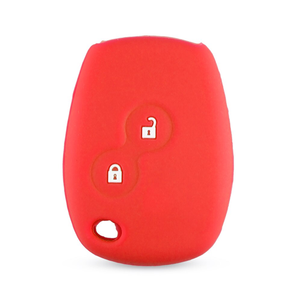Dandkey silikone bilnøgle cover til renault kangoo dacia scenic megane sandero captur twingo modu bil fjernbetjening: Rød
