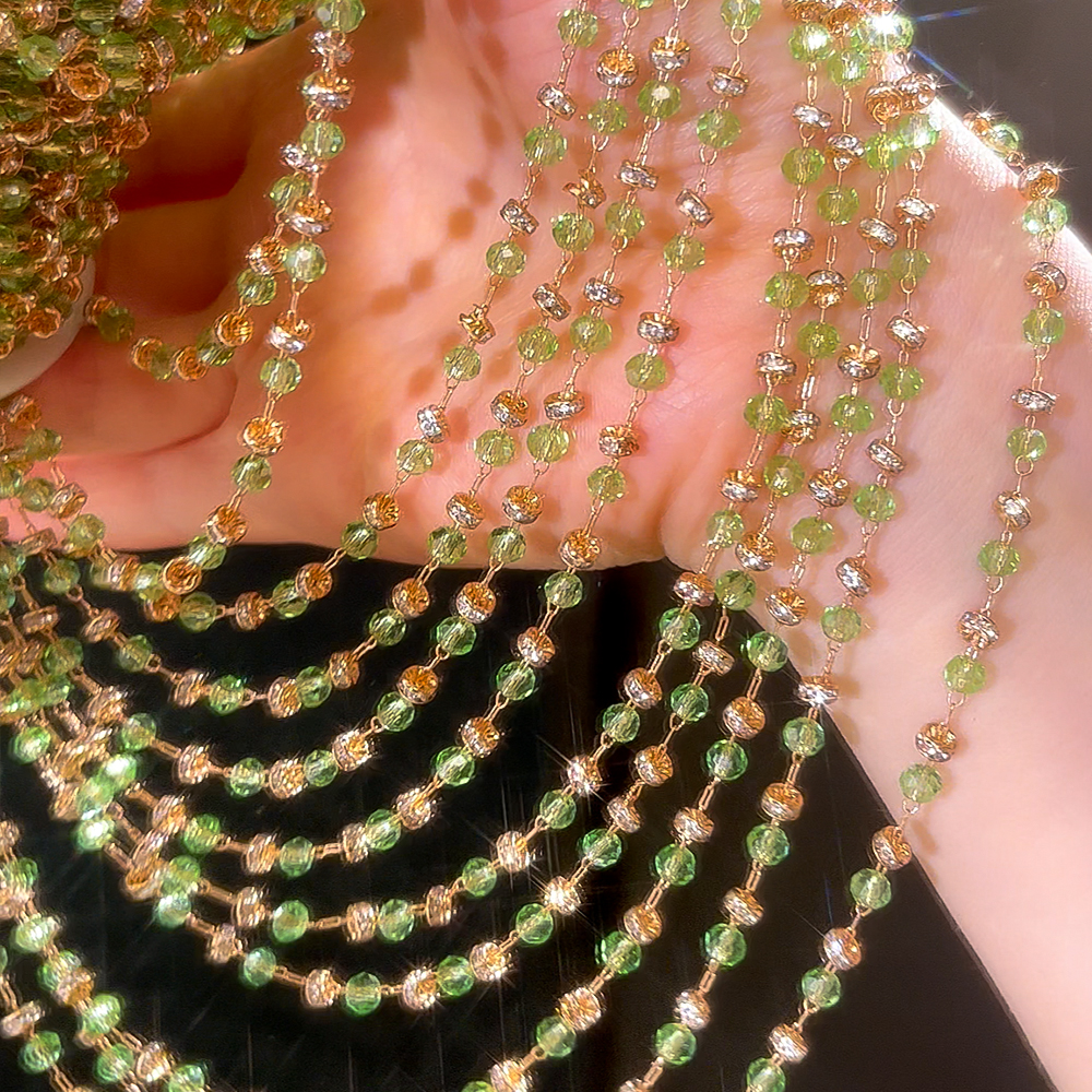 0,5 M 1M 2M bola de cristal roja cadena con cuentas cuentas de vidrio collar cadena accesorios para la fabricación de joyas componentes manualidades suministros DIY: 12 mm / Violeta