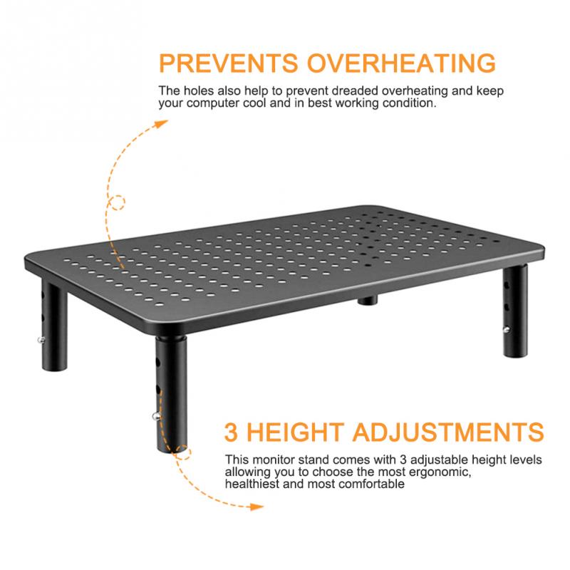 Soporte de Monitor para escritorio de 10cm, 12cm, 14cm, altura ajustable, hierro chapado, duradero, multifuncional, soporte para ordenador portátil