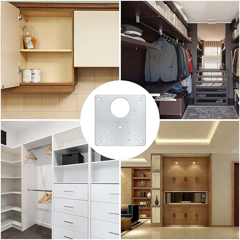 Praktische 8Pc Kast Scharnier Reparatie Platen, Keuken Scharnier Reparatie Platen, Schroef Scharnieren Reparatie Clips Met Gat, meubels Scharnier Pla