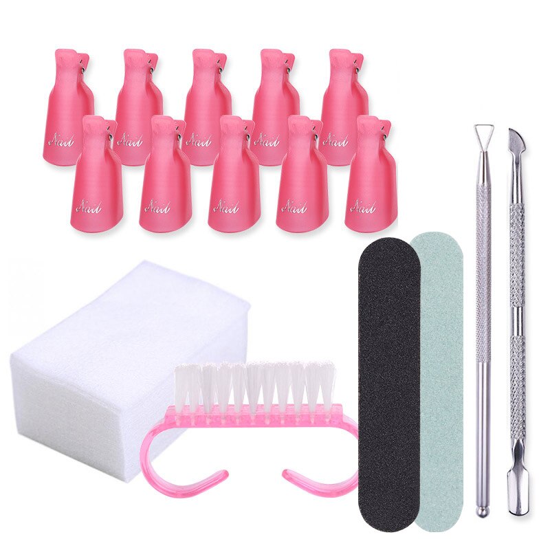 Manicure Nail Set Nail Art Tool Kits Cuticle Pusher Nail File Buffer Nagellak Remover Pedicure Nail Care Alle Voor manicure: Set 5