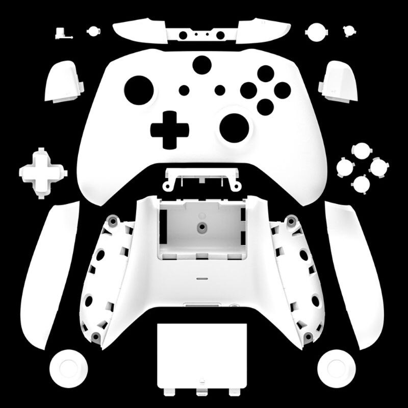 Shell For Xbox One Slim Replacement Full Shell And Buttons Mod Kit Matte Cover: White