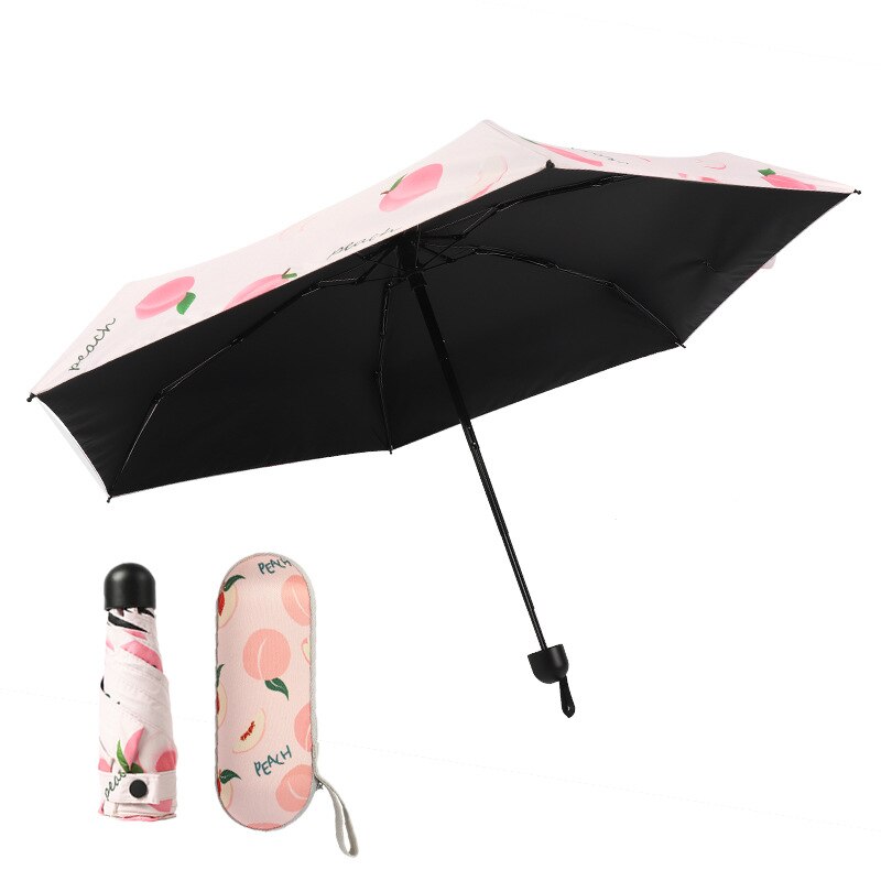 Mini paraguas plegable con forma de cápsula para mujer, sombrilla de protección solar Anti-UV UPF50, sombrilla plegable para mujer