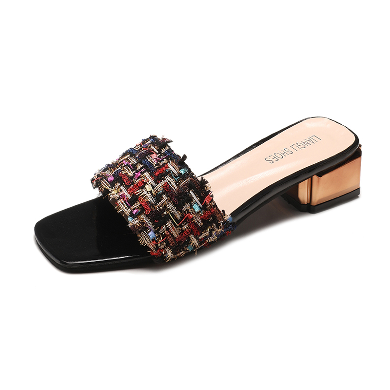 Sommer hjemmesko kvinder sko kvinde strand hjemmesko farverige flip flops muldyr gelé dame sko kvinde slides  n938: Sort / 8.5