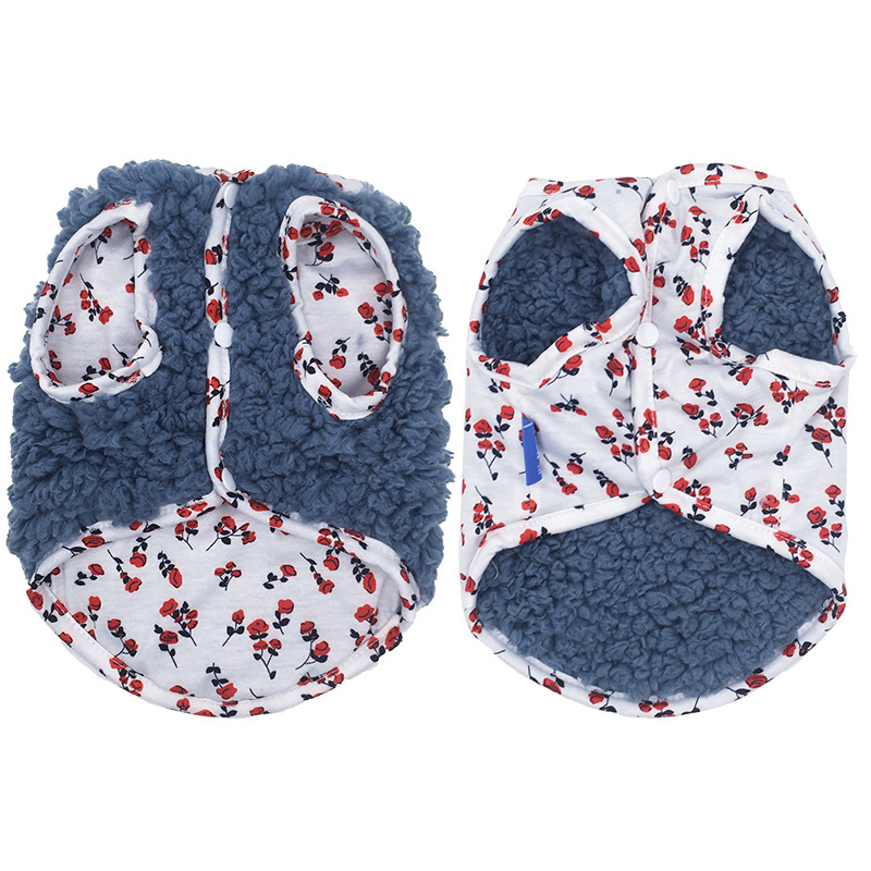 Colete de inverno para cachorro de estimação, roupa quente grossa e quente de lã, casaco para cachorro pequeno e médio