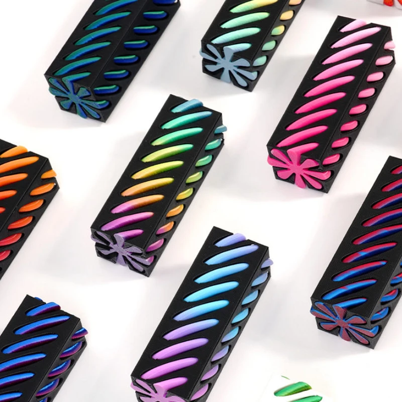 3D Printed Pyramid Impossible Pass-through Sculpture Square Pillar Helix Screw Fidget Toy Spiral Cone Decompression Ornament