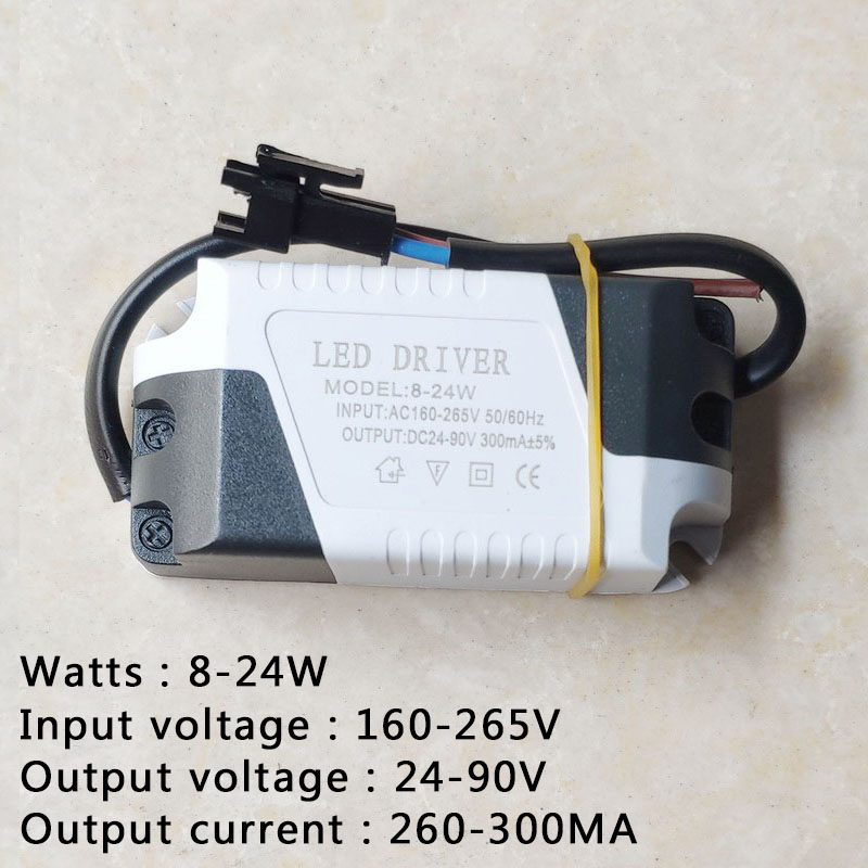 LED Driver 300mA 280mA 3W 5W 12W 15W 18W 24W 30W 36W 50W LED Power Supply Unit AC85-265V Lighting Transformers For LED Lights: 8-24W