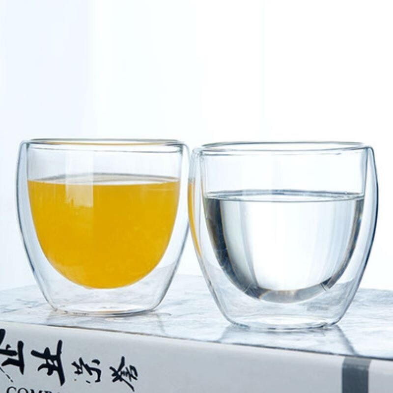 Double Wall Glass Cup Coffee Cups Glass Tea Transparent Cups Tea Cup Set Glass Coffee Cup Set 1pc/2pc/4pc/6pc