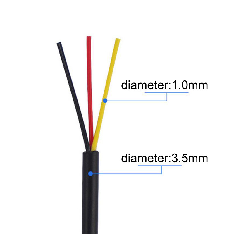 Conector de Cable de cobre de 3 núcleos, Cable de señal de extensión de potencia de 3 pines, Conductor eléctrico para tira de luz Led DIY, 24AWG, 28AWG