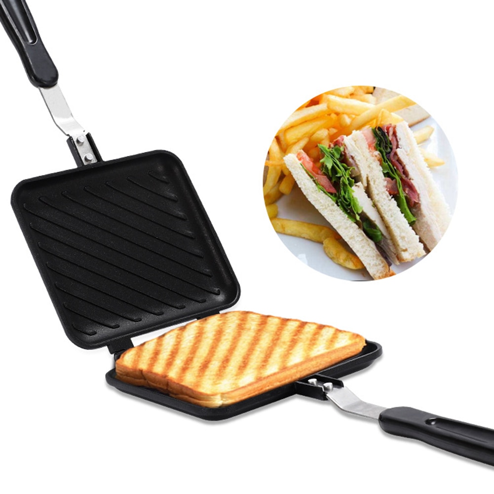 Kitchen Non-Stick Sandwich Maker Bread Toast Fast Heating Toaster Waffle Pancake Baking Mold Grill Frying Pan Breakfast Machine