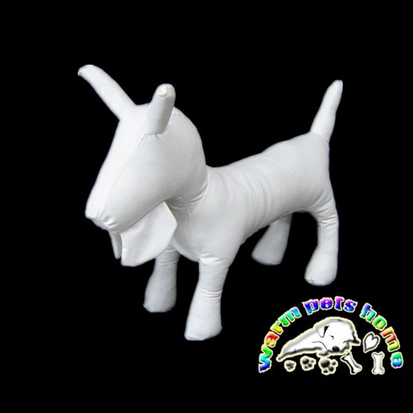 Hond Mannequin PU Leer Hond Modellen Staande Positie Schotse Puppy Hond Model S L Pet Shop Display: Oranje / S