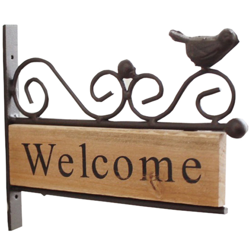 Retro Vintage Plaque Houten Vogel Welkom Deur Teken voor Bar Cafe Winkel Winkel Wandmontage Teken